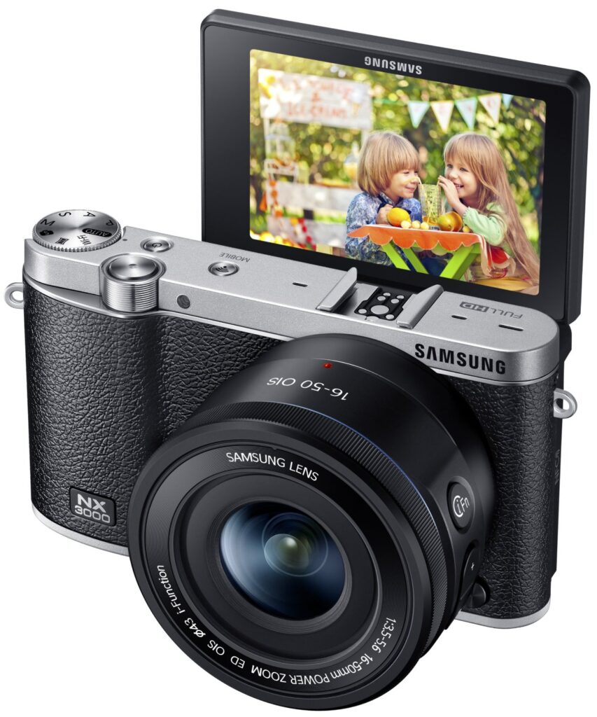 Samsung NX3000 Wireless Smart 20.3MP Compact System Camera with 16-50mm OIS Power Zoom Lens and Flash