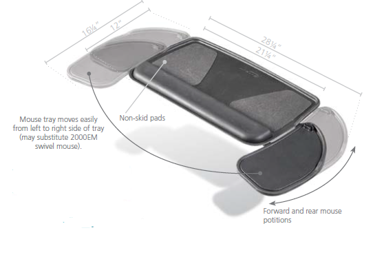Myriad Ergonomic keyboard Trays
