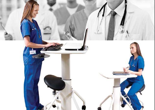 Versit Point of Care Mobile Workstation with Built-in Seating