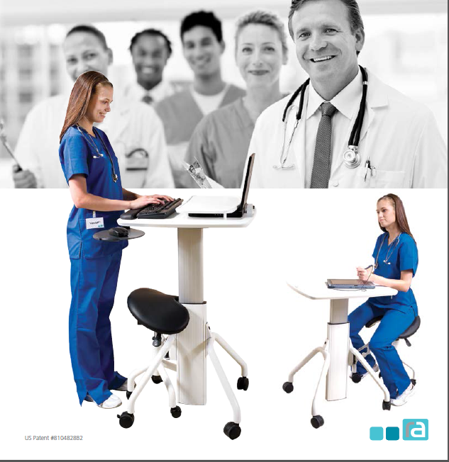 Versit Point of Care Mobile Workstation with Built-in Seating