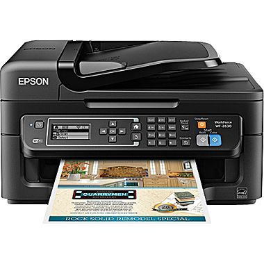 Epson WorkForce WF-2630 Wireless Business AIO Color Inkjet, Print, Copy, Scan, Fax, Mobile Printing, AirPrint, Compact Size