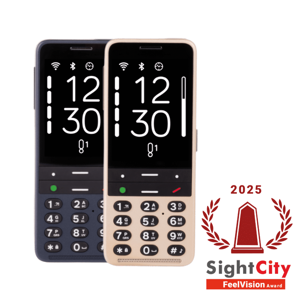 BlindShell Classic 3 phones with the FeelVision award mark